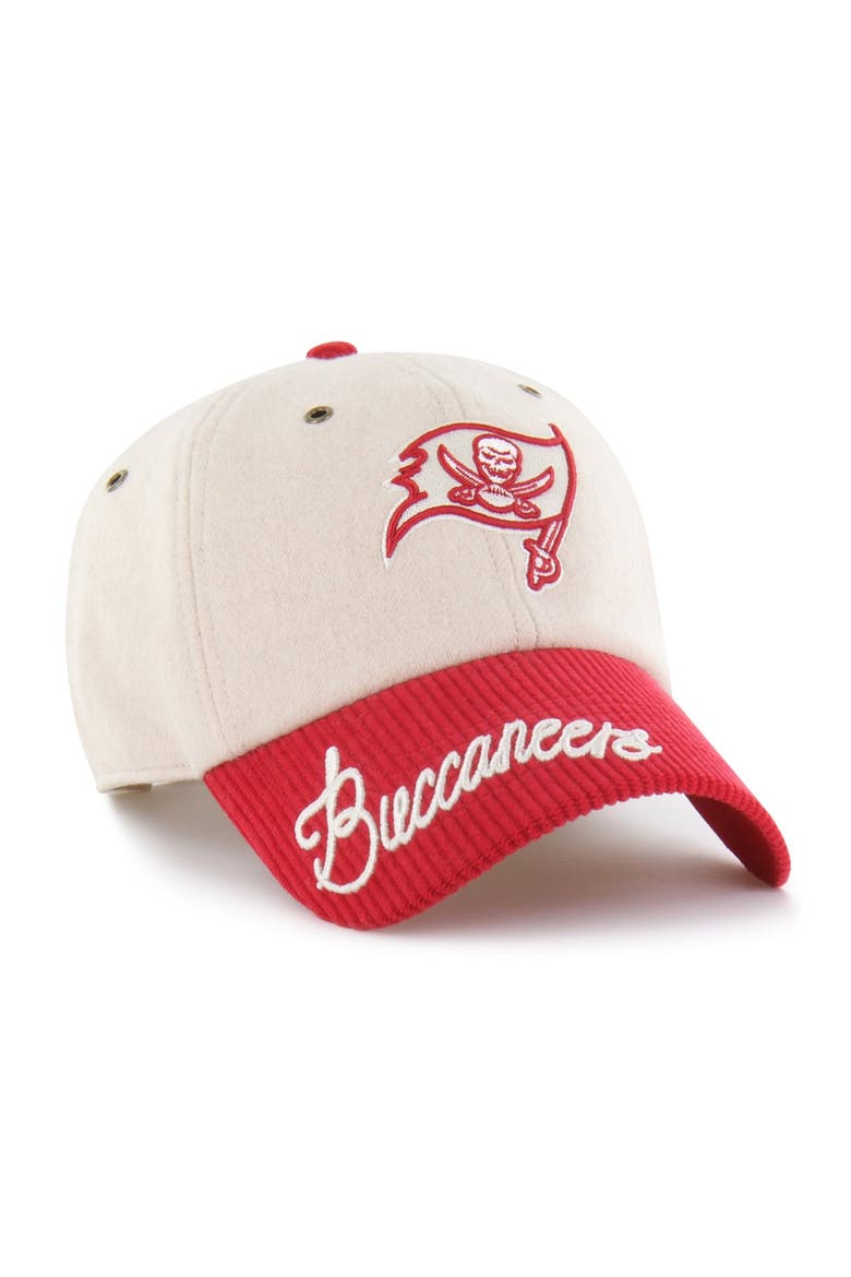 Women's '47 Natural/Red Tampa Bay Buccaneers Rope Script Clean Up Adjustable Hat, Main, color, Natural