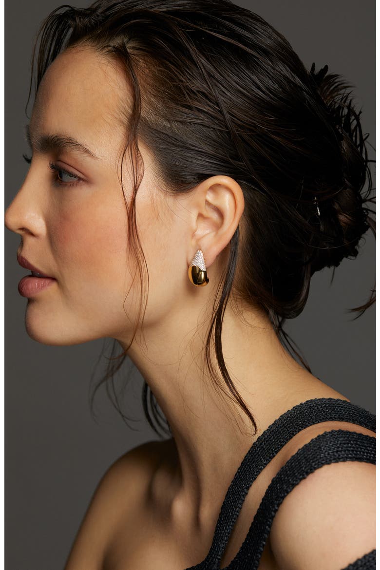 Alma Pavé Teardrop Earrings, Alternate, color, GOLD