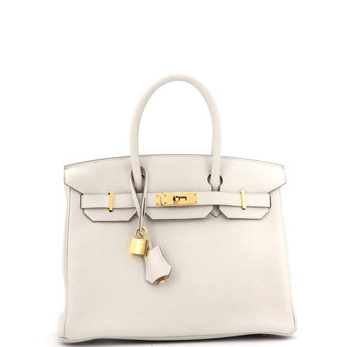 Pre-owned Hermes Hermes Birkin Handbag Light Togo With Gold Hardware 30 In Gray
