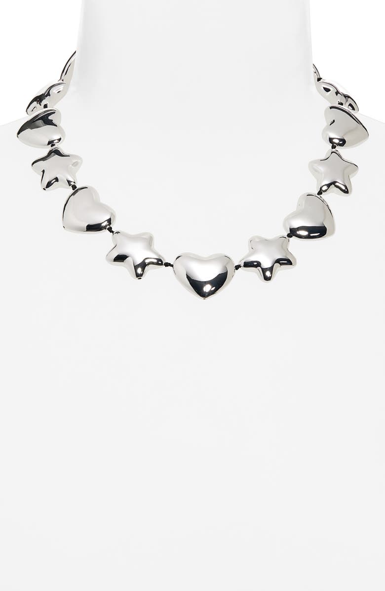 Sandy Liang Beans Collar Necklace, Alternate, color, Silver