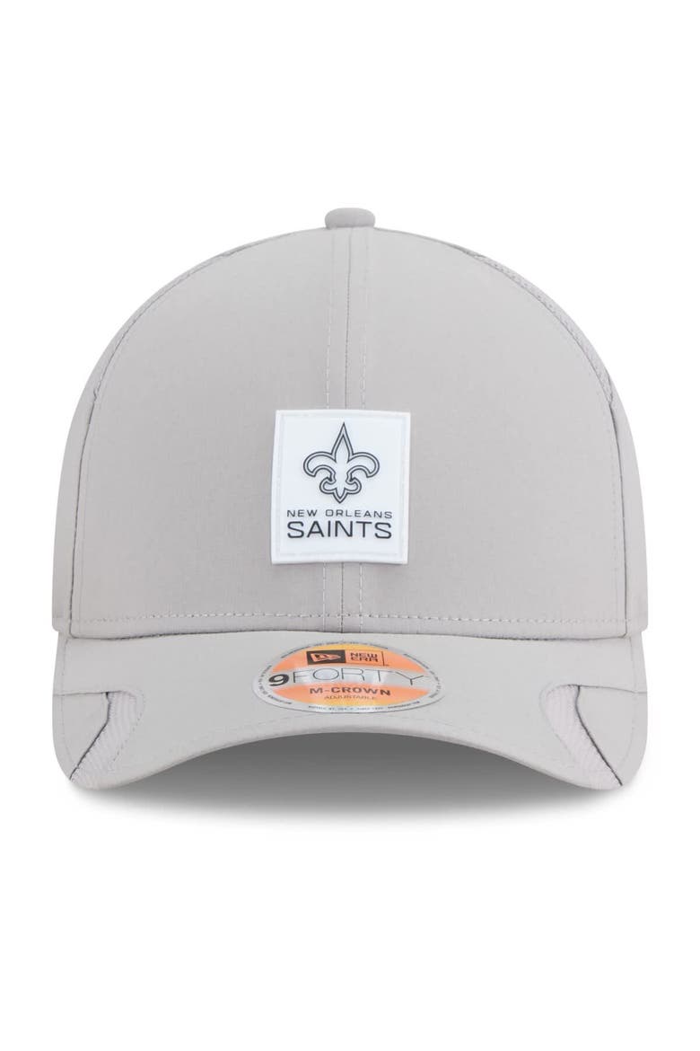Men's New Era Gray New Orleans Saints 2025 Sideline  M-Crown 9FORTY Adjustable Hat, Alternate, color, Gray