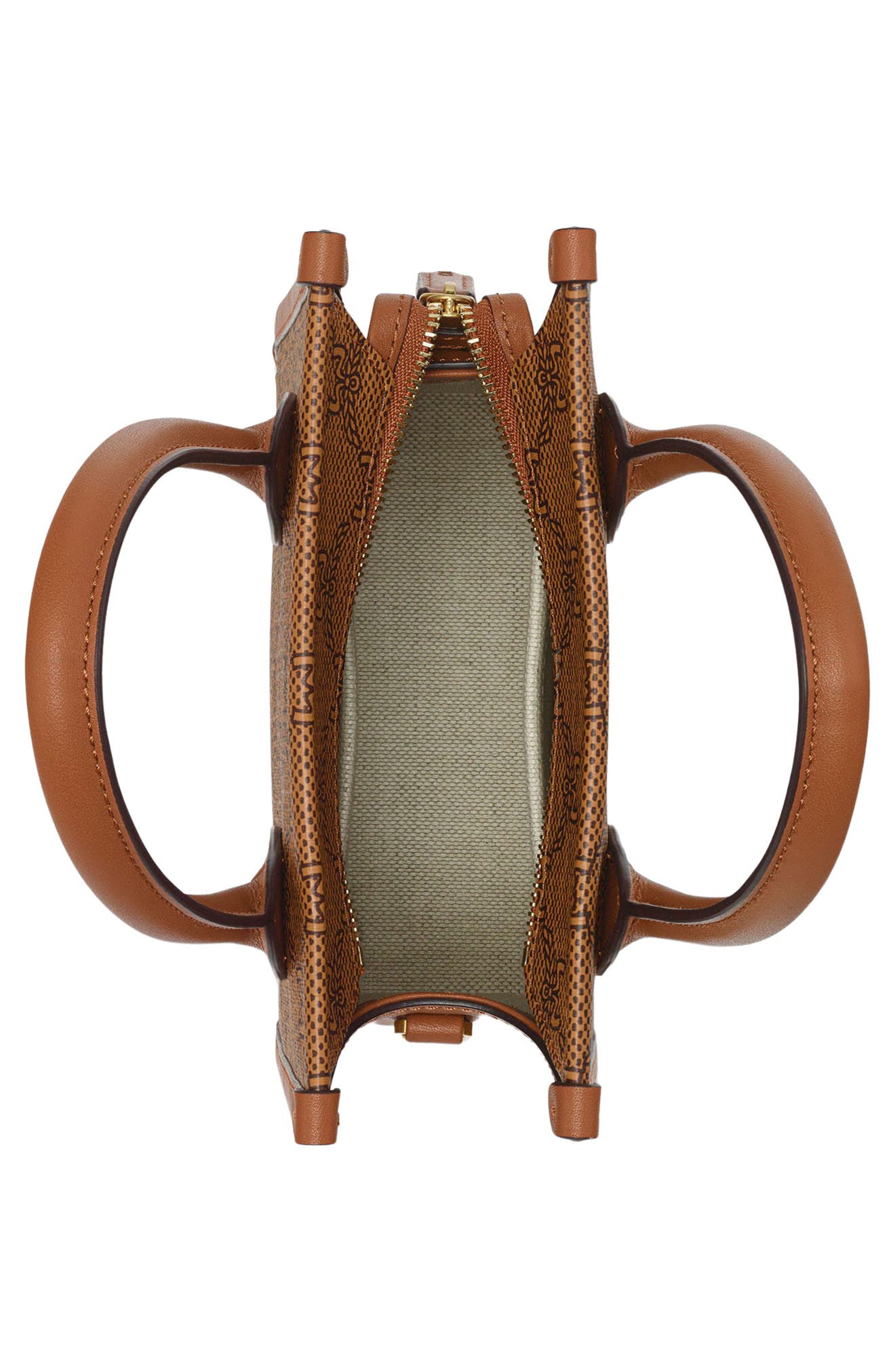 MCM Mini Himmel Lauretos Coated Canvas Crossbody Tote, Alternate, color, 