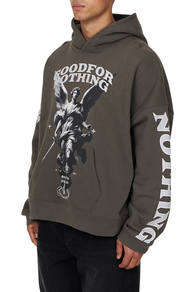 Boxy Washed Statue Print Hoodie, Alternate, color, Grey