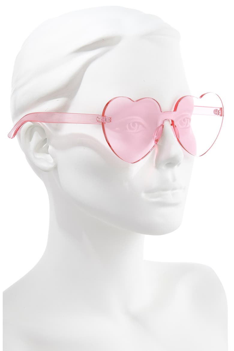 Be Proud by BP. Gender Inclusive 52mm Rimless Heart Sunglasses, Alternate, color, PINK