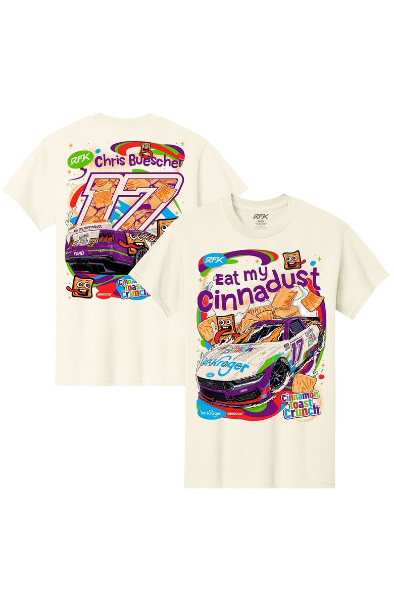 RFK Racing Men's Natural Chris Buescher Cinnamon Toast Crunch Car T-Shirt, Main, color, Natural