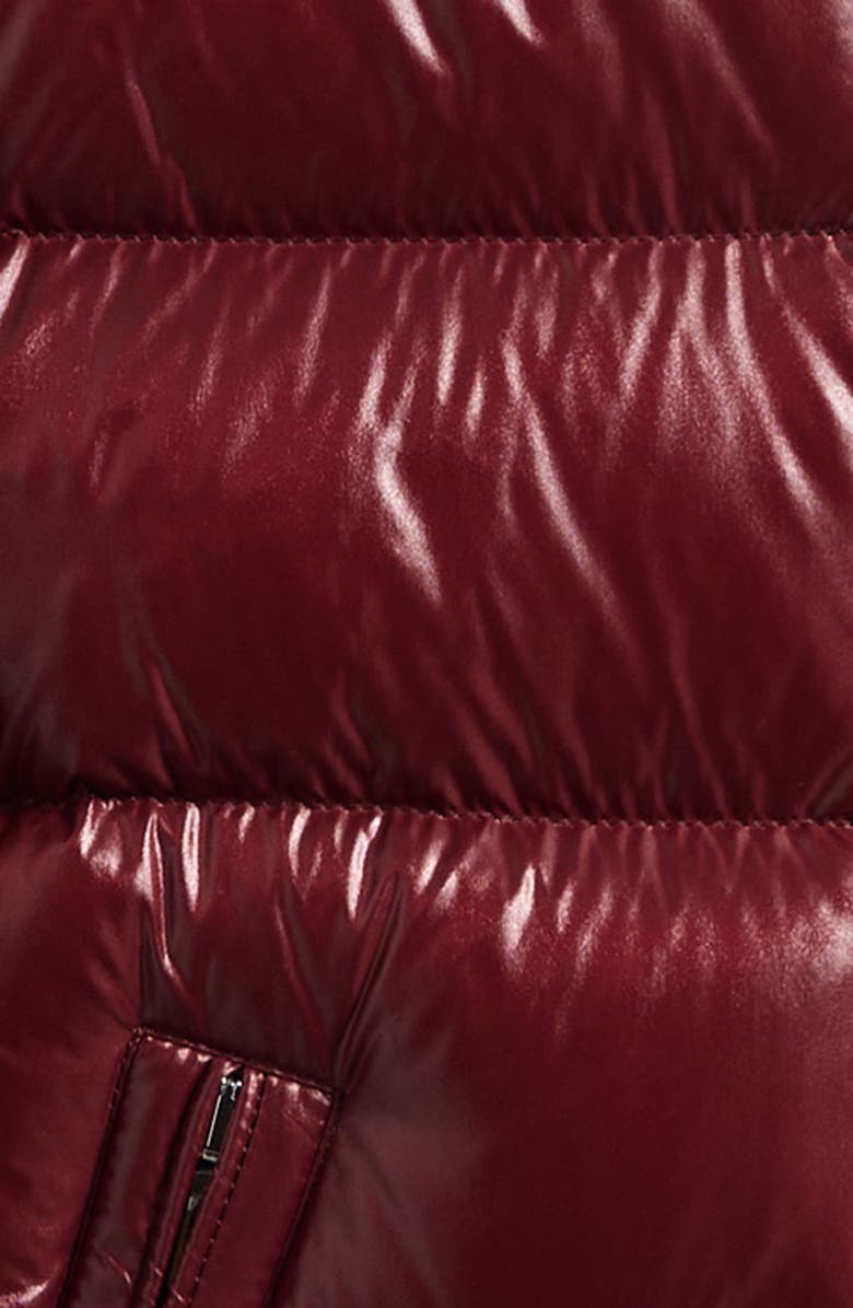 Moncler Kids' Maya Lacquered Nylon Down Puffer Jacket, Alternate, color, Bordeaux