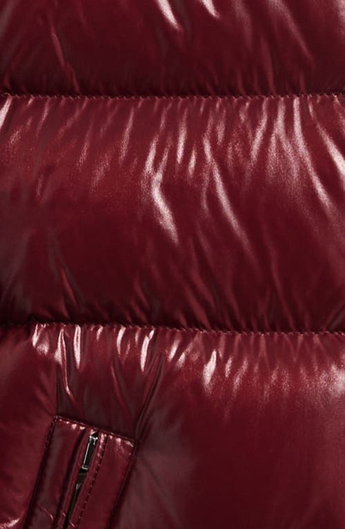 Moncler Kids' Maya Lacquered Nylon Down Puffer Jacket In Burgundy