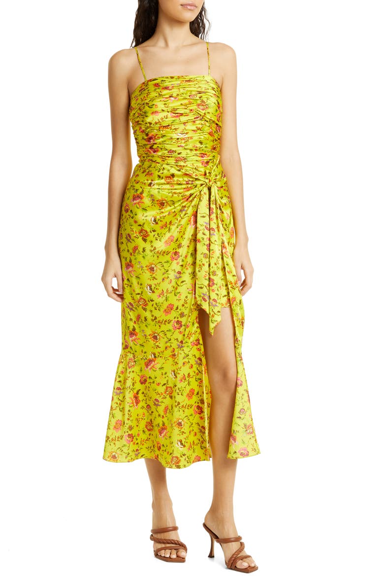 Provence Katz Ruched Midi Dress, Alternate, color, POMELO MULTI