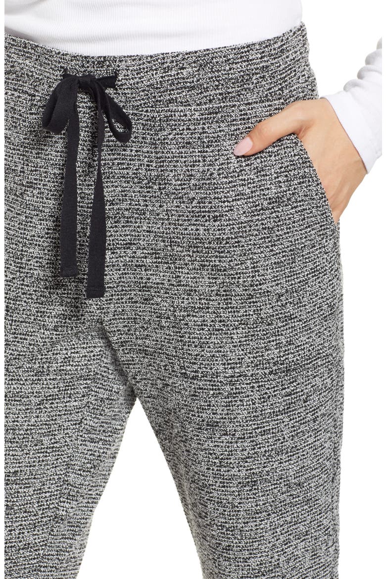 Bouclé Tweed Sweatpants, Alternate, color, BLACK