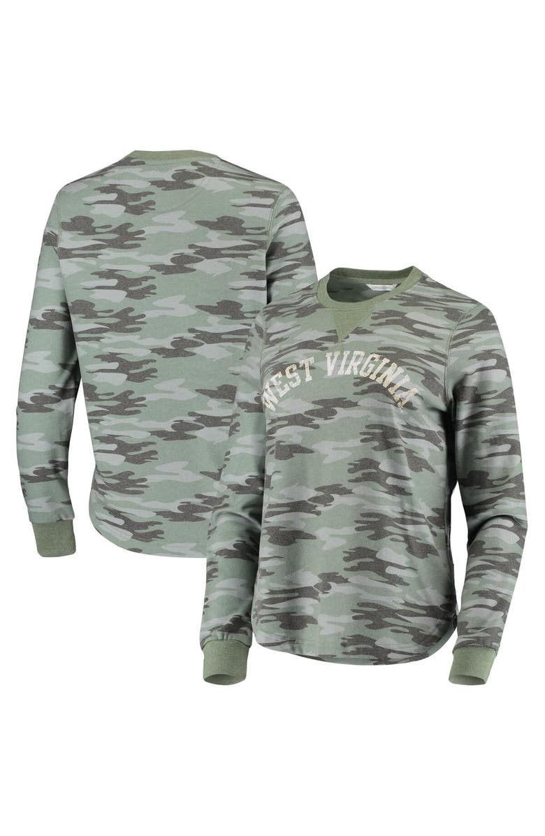 CAMP DAVID Women's Camo West Virginia Mountaineers Comfy Pullover Sweatshirt, Main, color, 