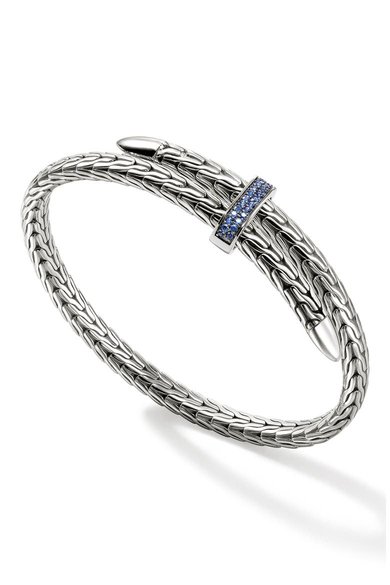 Spear Flex Cuff, Gemstones, 5.5mm, Alternate, color, SILVER/ BLUE