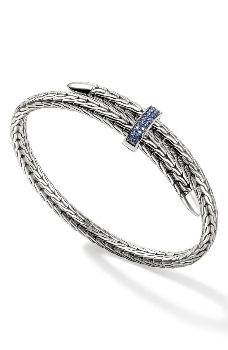 John Hardy Spear Flex Cuff Bracelet, Alternate, color, Silver/ Blue