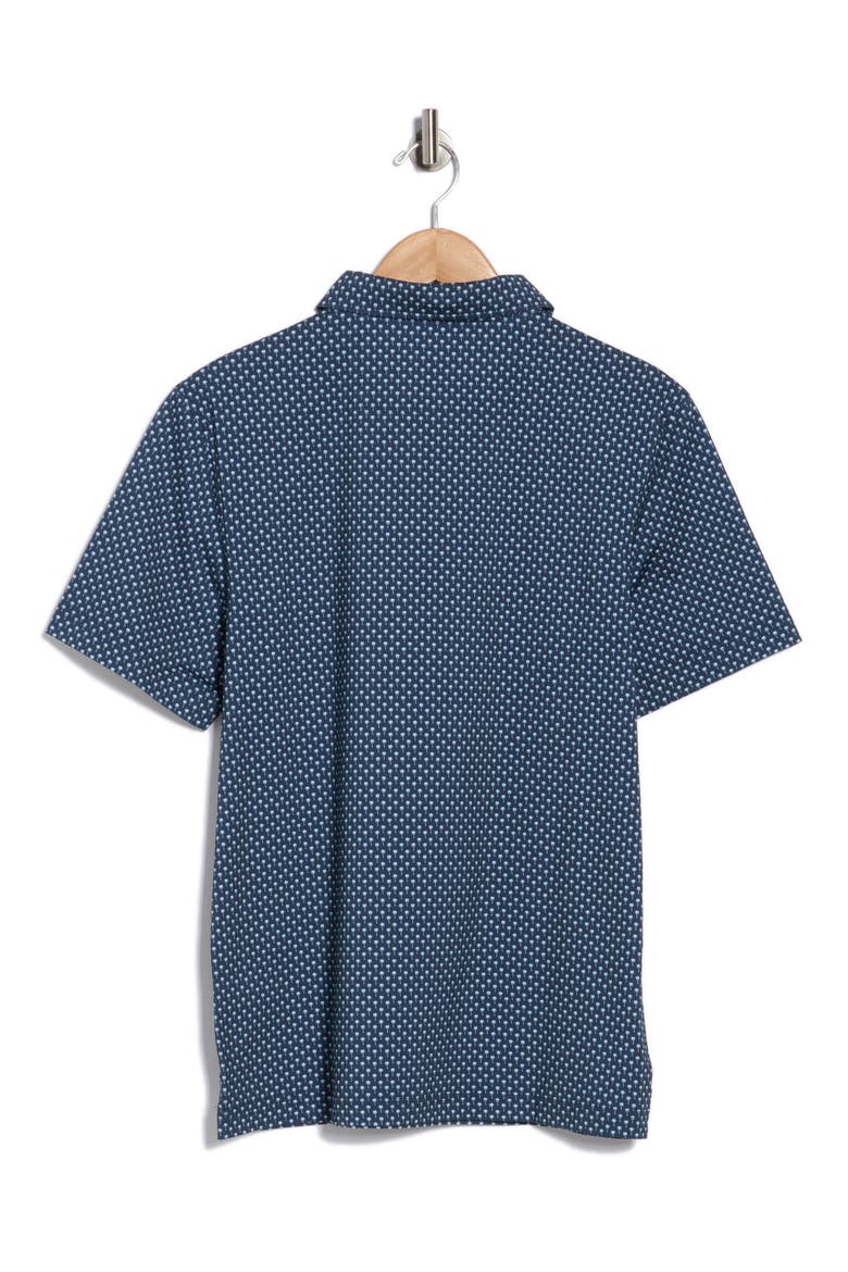 Palm Tree Stretch Cotton Knit Polo, Alternate, color, TEAL