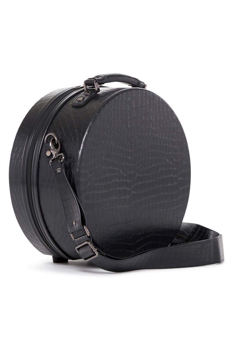Baye Small Hardcase Hat Box, Alternate, color, NOIR