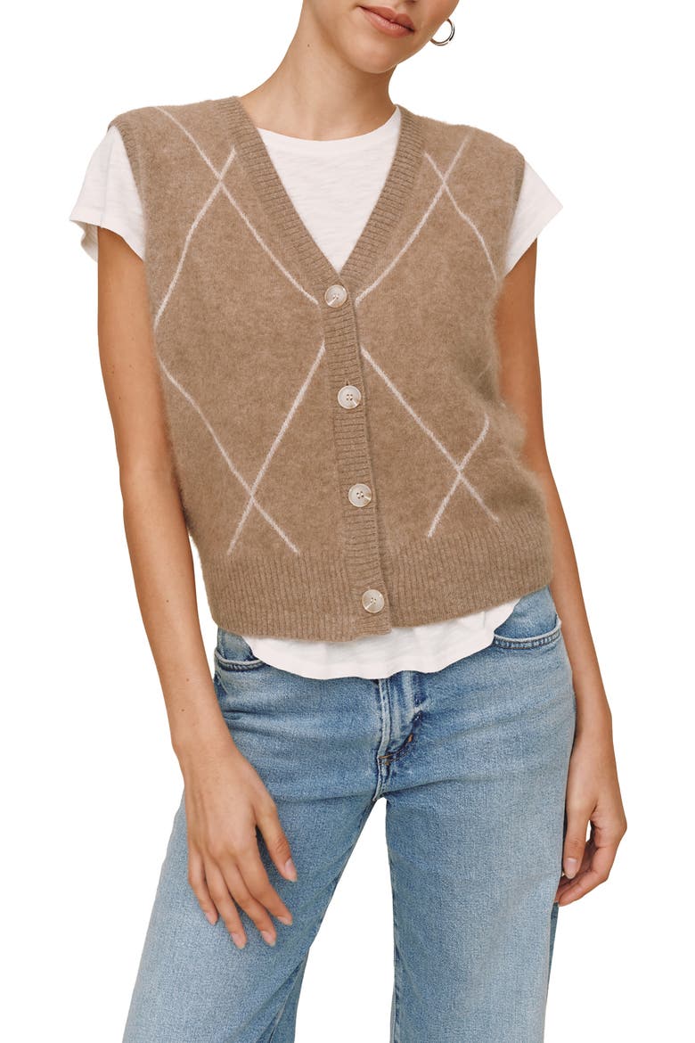 Argyle Sweater Vest, Main, color, SPICED CHAI
