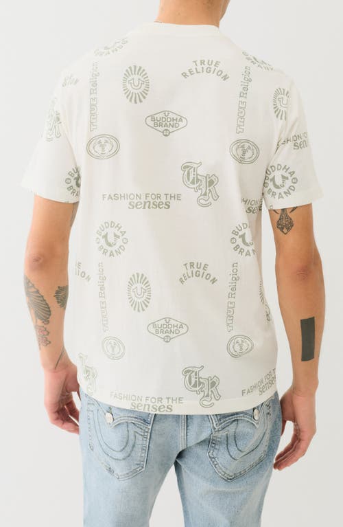 True Religion Scattered Print Cotton T-shirt In White
