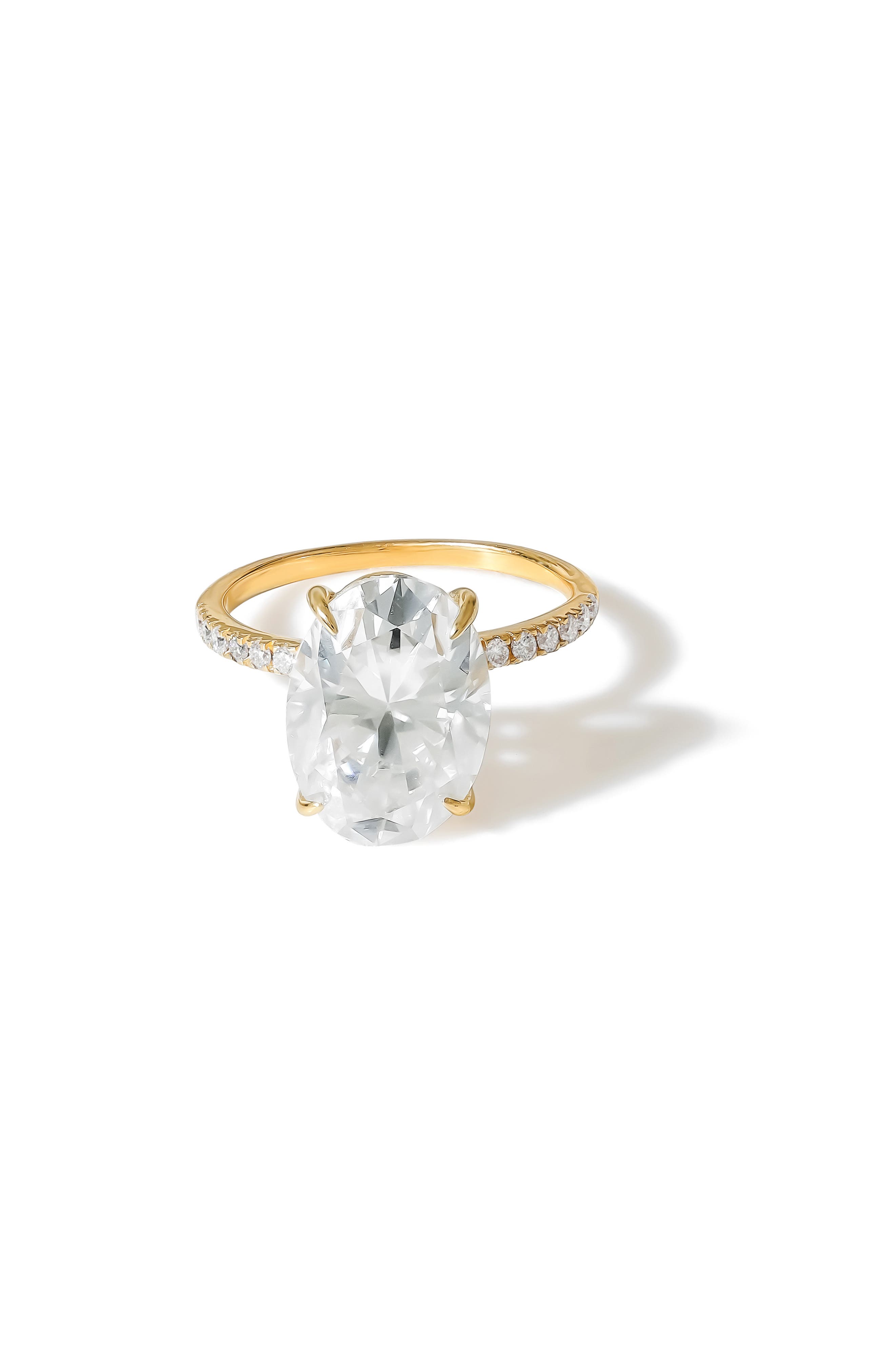 Oval Moissanite Gold over Sterling Silver Ring