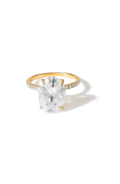 Oval Moissanite Gold over Sterling Silver Ring