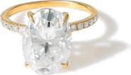 YS GEMS Oval Moissanite Gold over Sterling Silver Ring