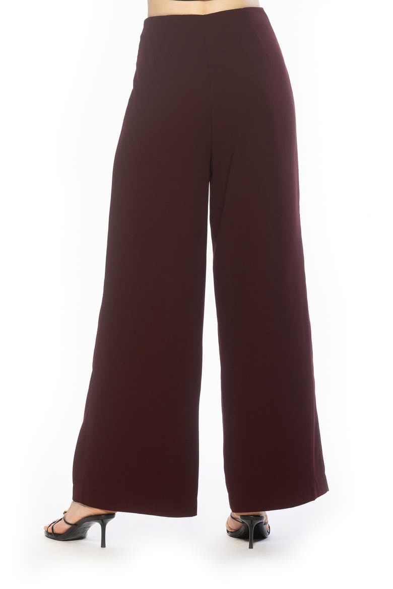 Elia High Waist Pleat Wide Leg Pants, Alternate, color, CRANBERRY