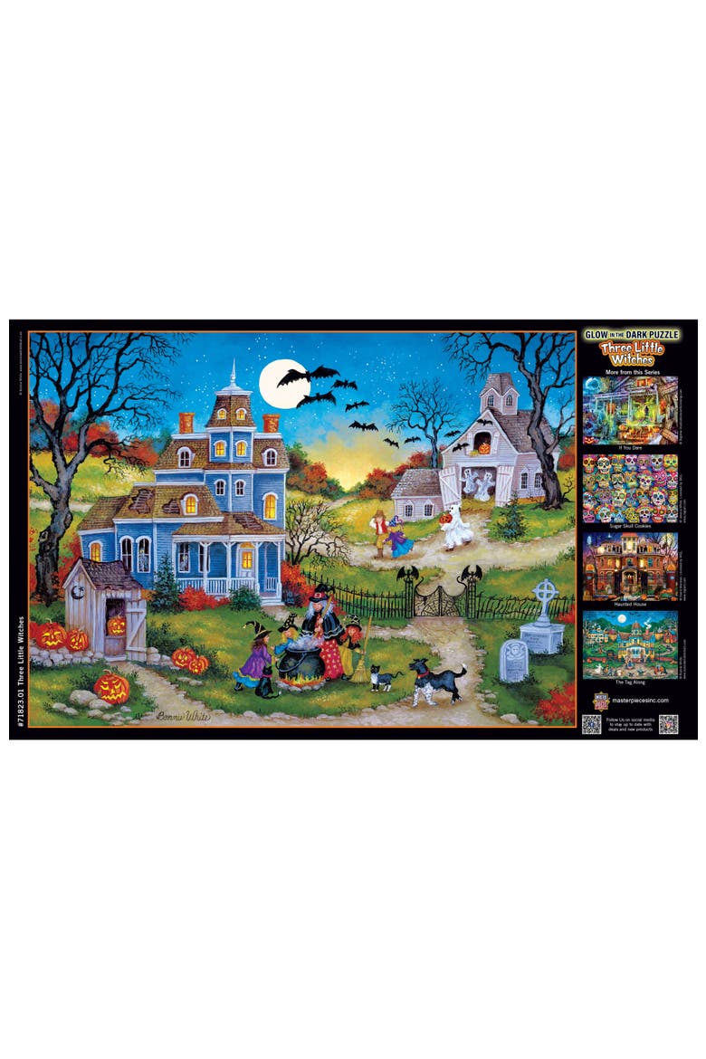Three Little Witches 1000pc Glow Puzzle, Alternate, color, Multicolor