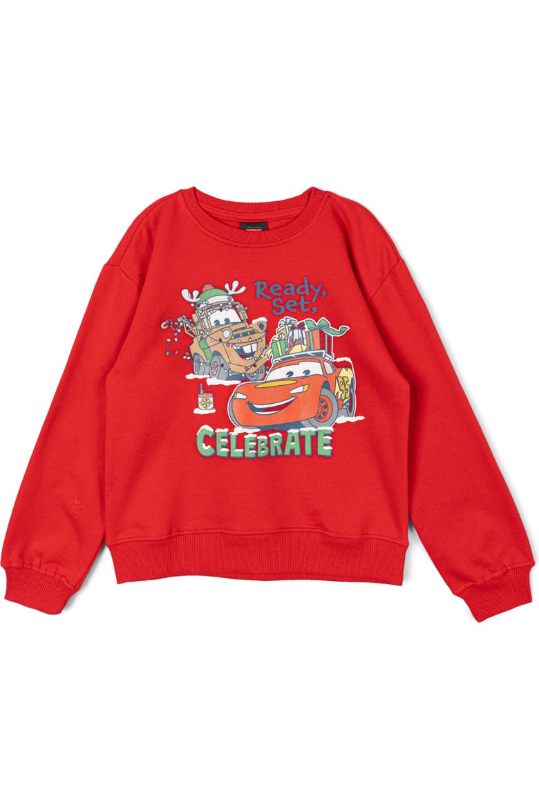 Pixar Holiday 2-Piece Fleece Sweatshirt and Pants Set, Alternate, color, Lightning Mater Red