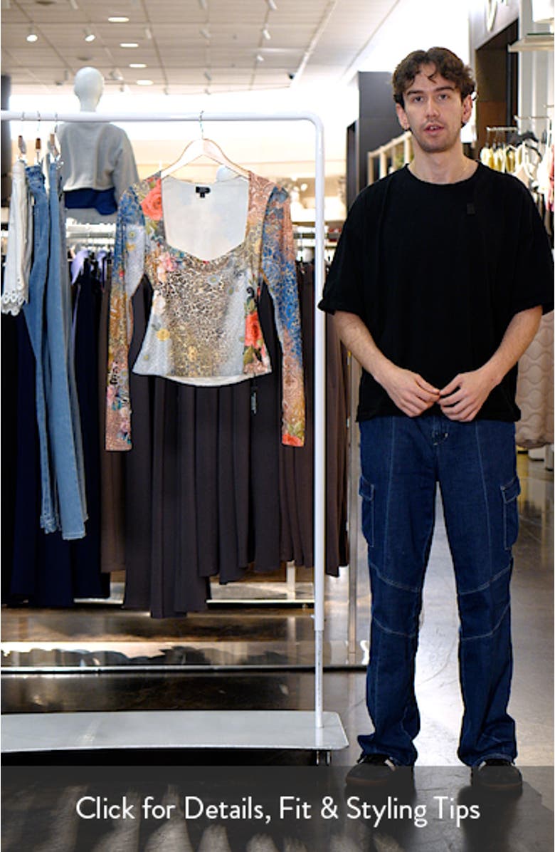 Ines Mix Print Square Neck Top, sales video thumbnail