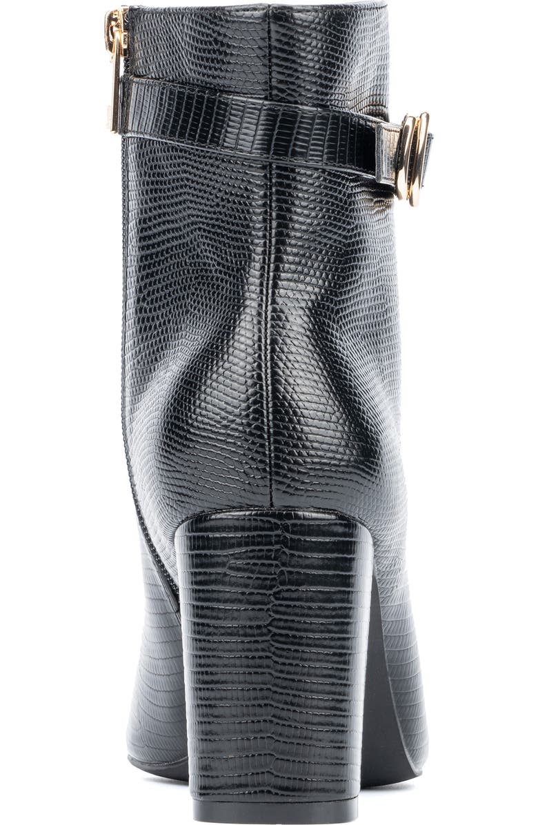 NEW YORK AND COMPANY Edena Lizard Embossed Bootie, Alternate, color, Black Lizard