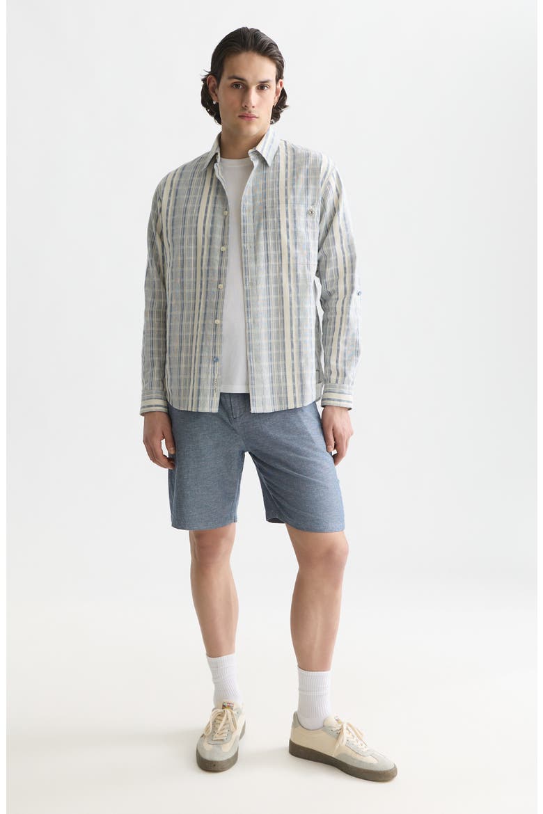 Cotton & Linen Regular Fit Shorts, Alternate, color, ENSIGN BLUE