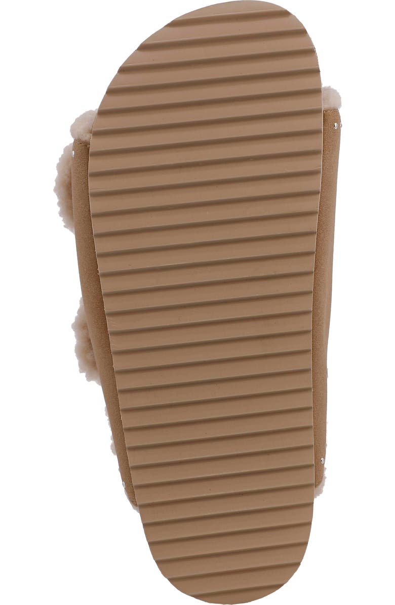 MIA Brookie Faux Shearling Platform Slide Sandal, Alternate, color, Sand