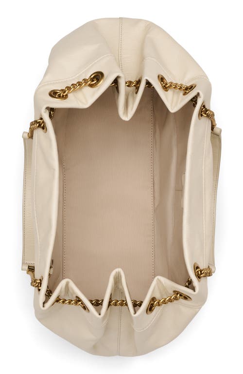Marc Jacobs Women's The Chain Sack Leather Shoulder Bag In Cloud White
