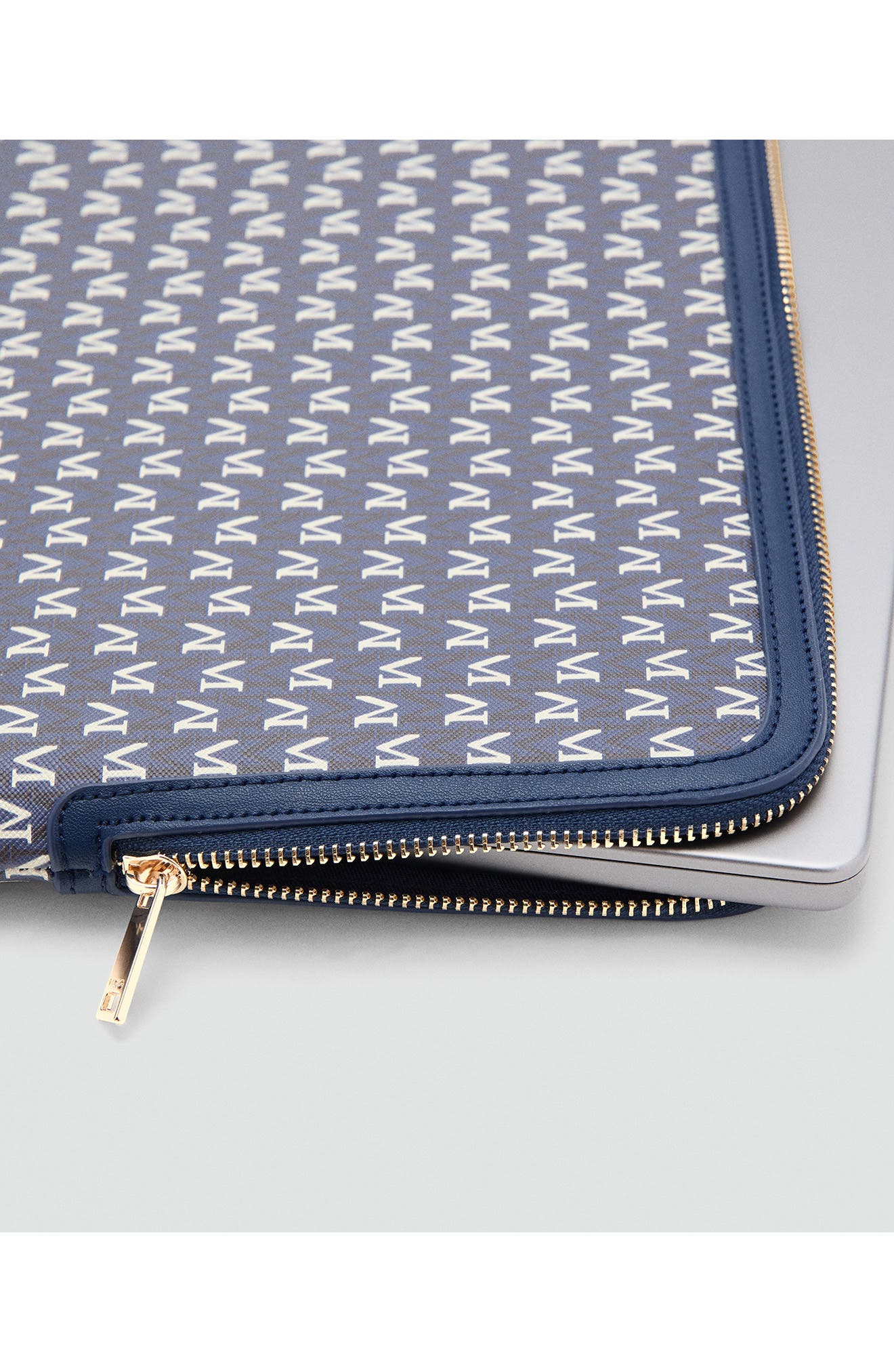 MANGO Monogram Logo Laptop Case, Alternate, color, Navy