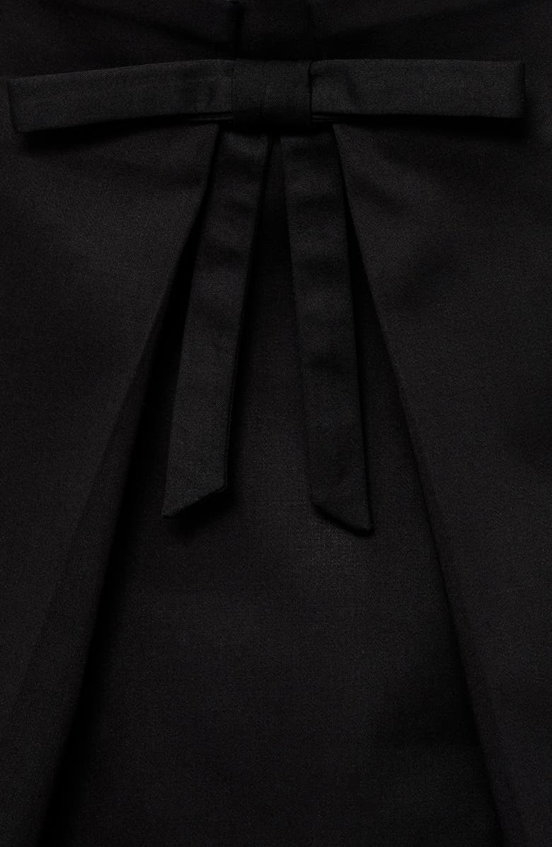 MANGO Bow Cotton Blend Miniskort, Alternate, color, Black