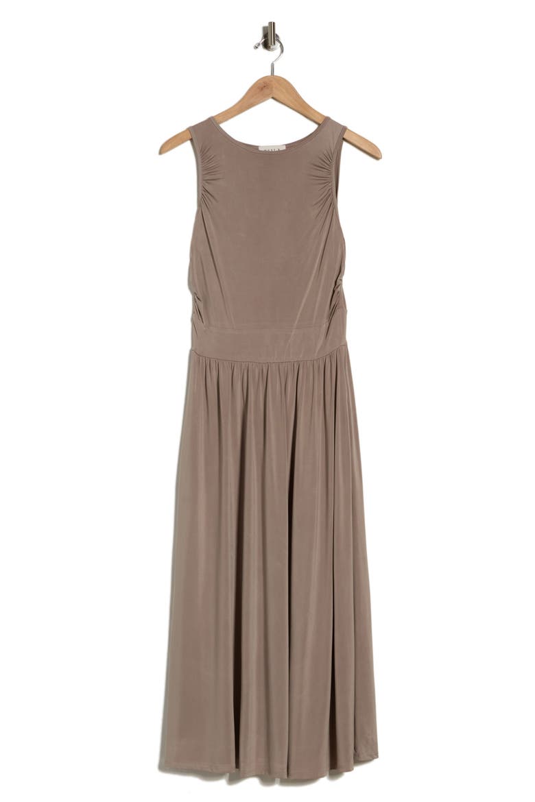 Ruched Midi Dress, Alternate, color, TAUPE