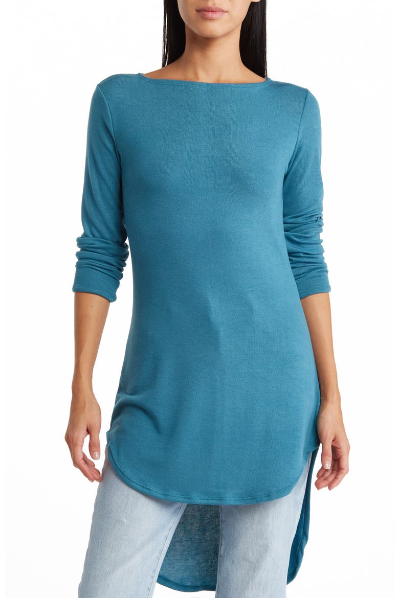 Boatneck High/Low Hem Tunic Top, Main, color, SKYDIVER