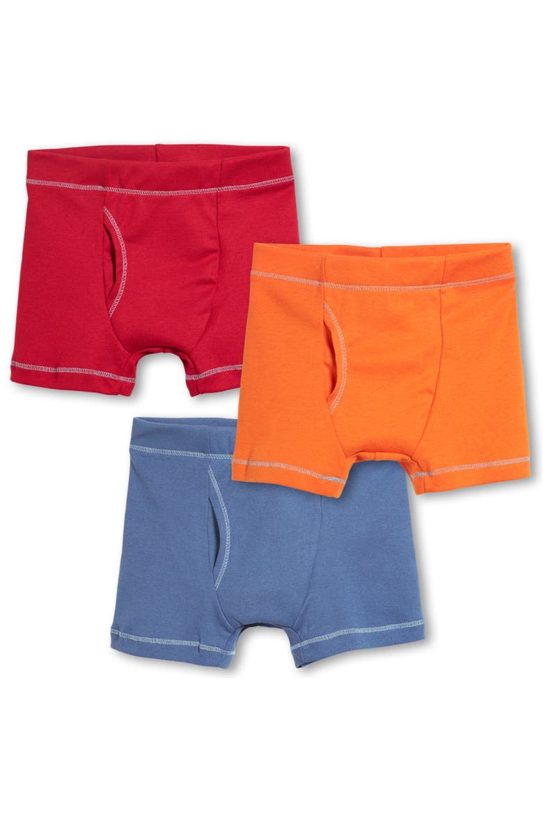 Baby Boys Soft 100% Cotton Boxer Briefs 3-Pack, Main, color, Red/Orange/Blue