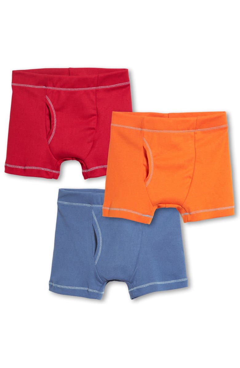 City Threads USA-Made Baby Boys Soft 100% Cotton Boxer Briefs 3-Pack, Main, color, Red/Orange/Blue