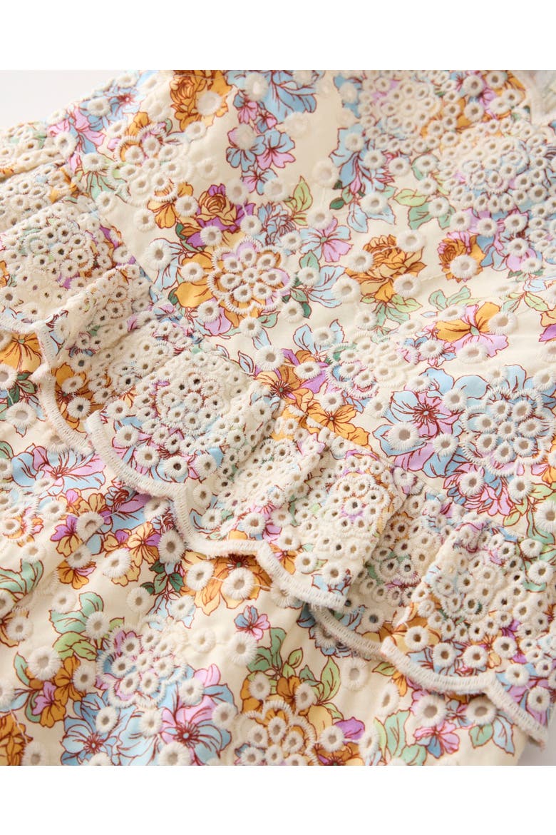 Posie Cotton Embroidered Romper, Alternate, color, Floral