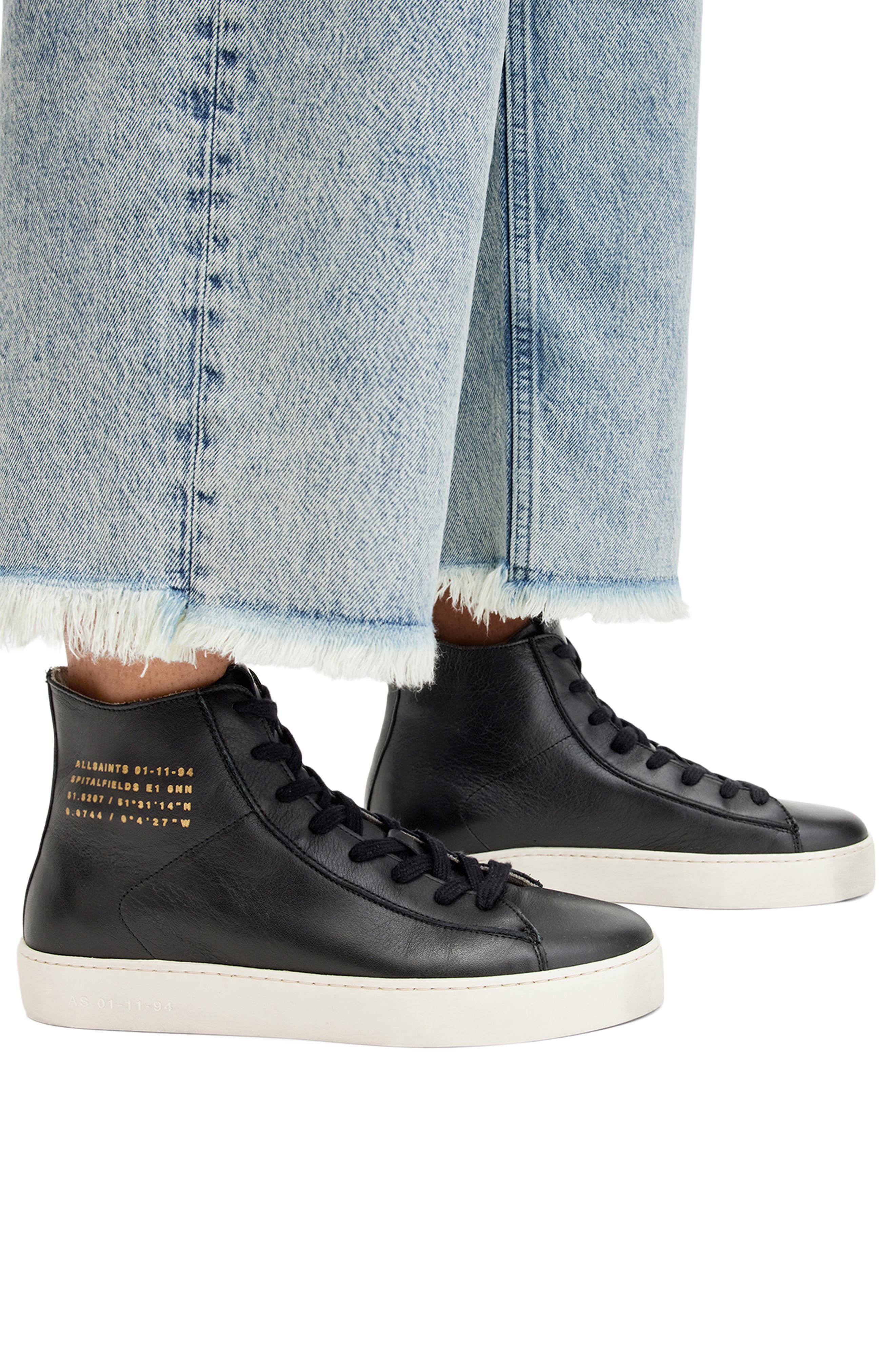 AllSaints Tana High Top Sneaker, Alternate, color, Black