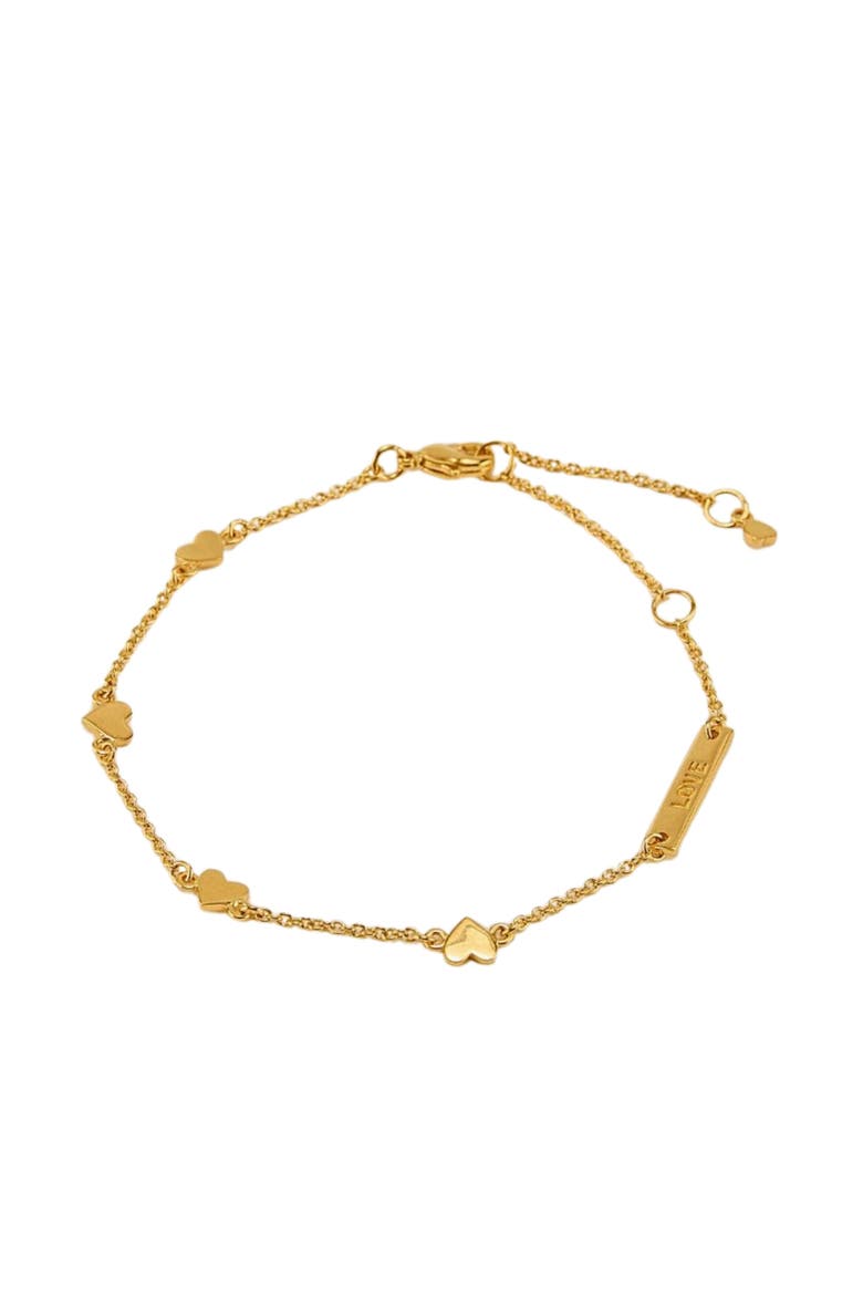 Love heart bracelet, Main, color, Gold