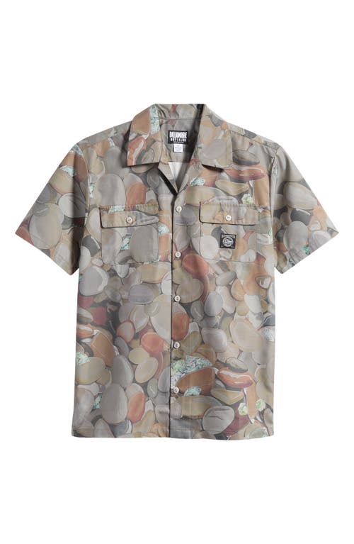 Billionaire Boys Club Space Carat Print Short Sleeve Button-up Shirt In Gray