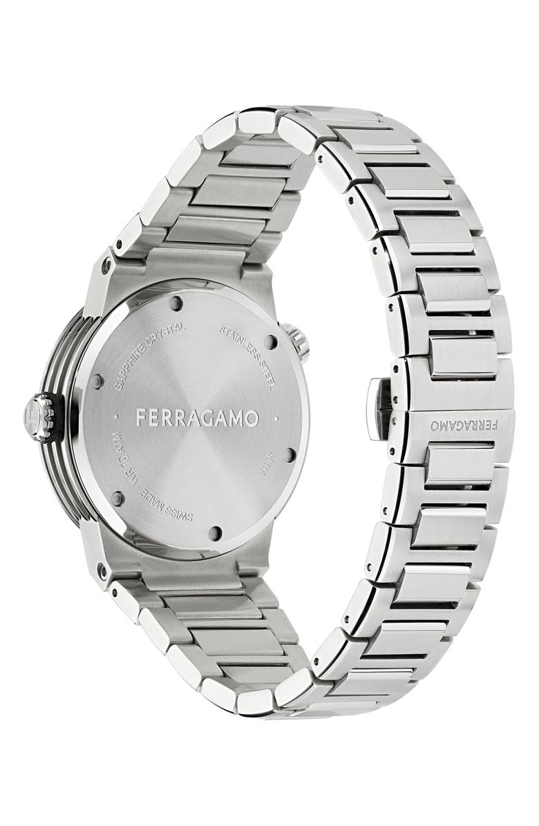 FERRAGAMO F-80 GMT Worldtime Bracelet Watch, 43mm, Alternate, color,