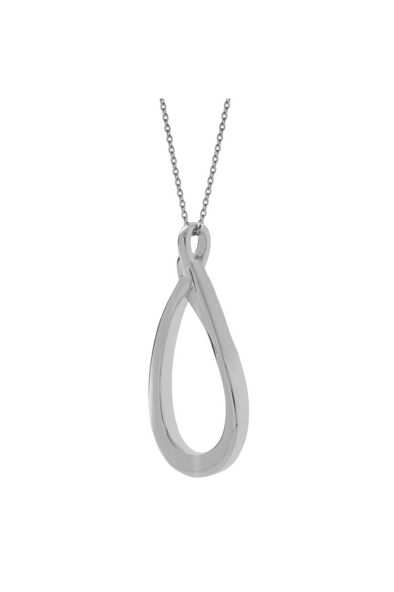 Cirelle Sterling Silver 0.01 Ct Diamond Teardrop Twist Pendant Necklace, Alternate, color, 925 Sterling Silver