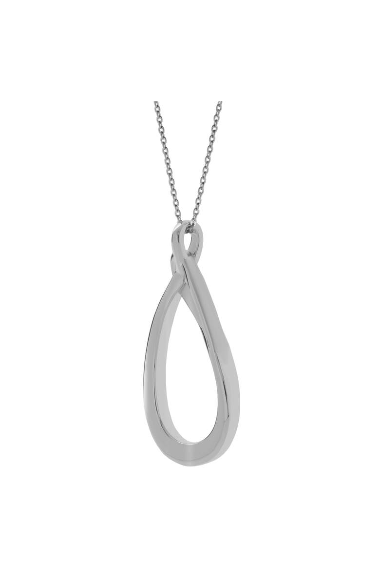 LuvMyJewelry Cirelle Sterling Silver 0.01 Ct Diamond Teardrop Twist Pendant Necklace, Alternate, color, 925 Sterling Silver
