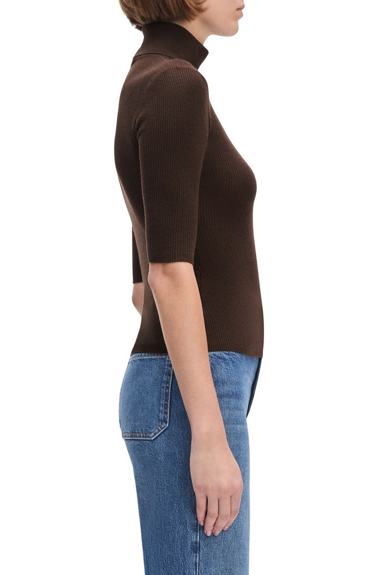 The Amelia Merino Wool Turtleneck Top, Alternate, color, COFFEE