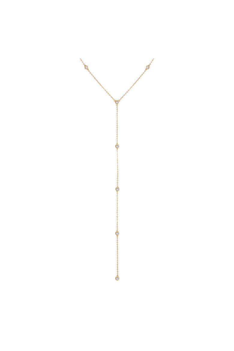 CZ Multil Bezel Station Lariat Necklace, Main, color, Gold