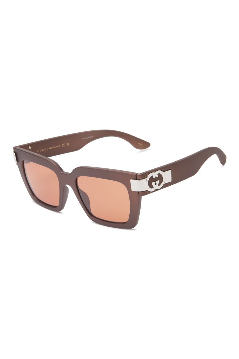 54mm Rectangular Sunglasses, Alternate, color, BROWN BROWN BROWN