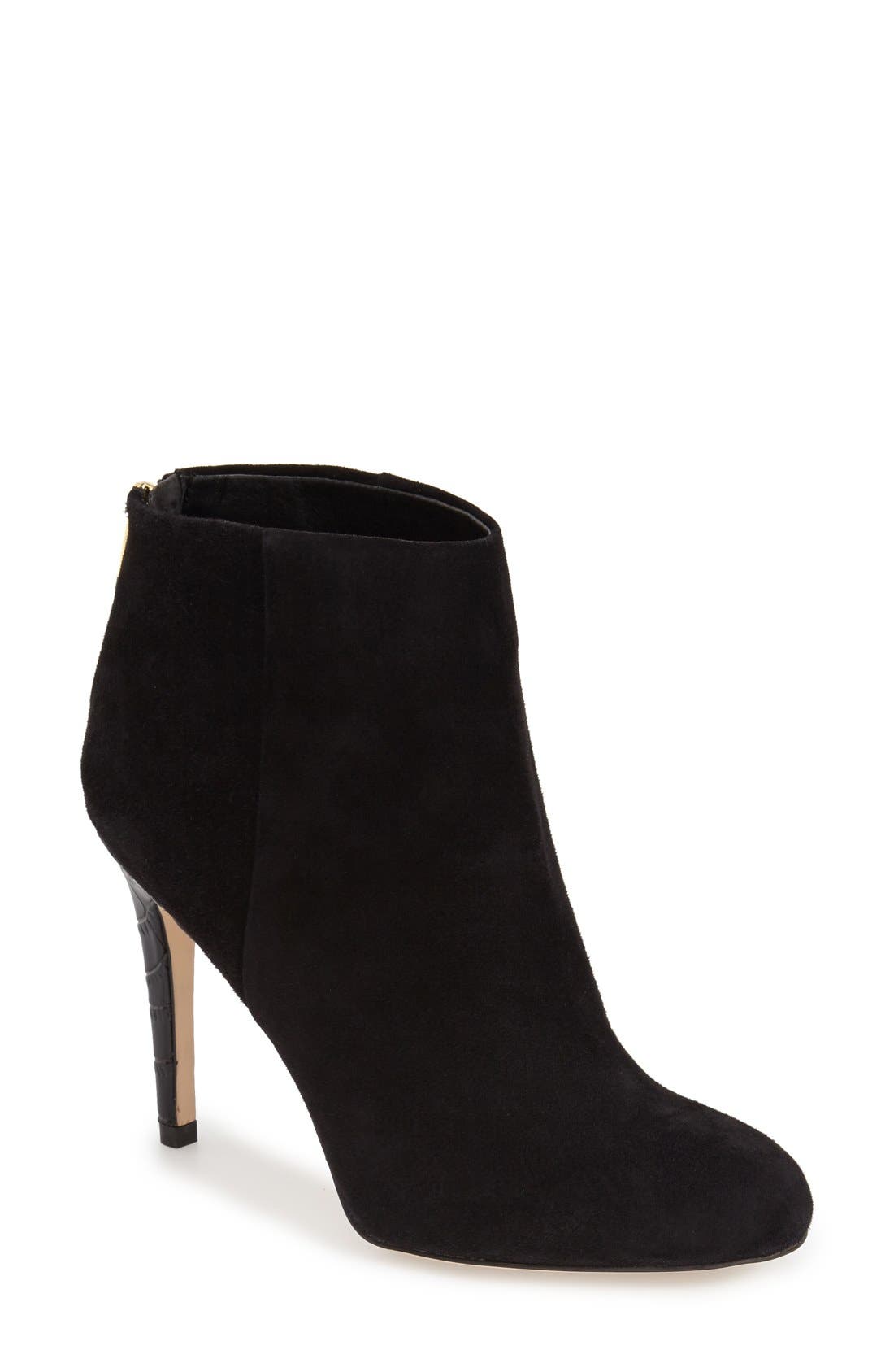 'Kourtney' Bootie, Main, color, BLACK SUEDE