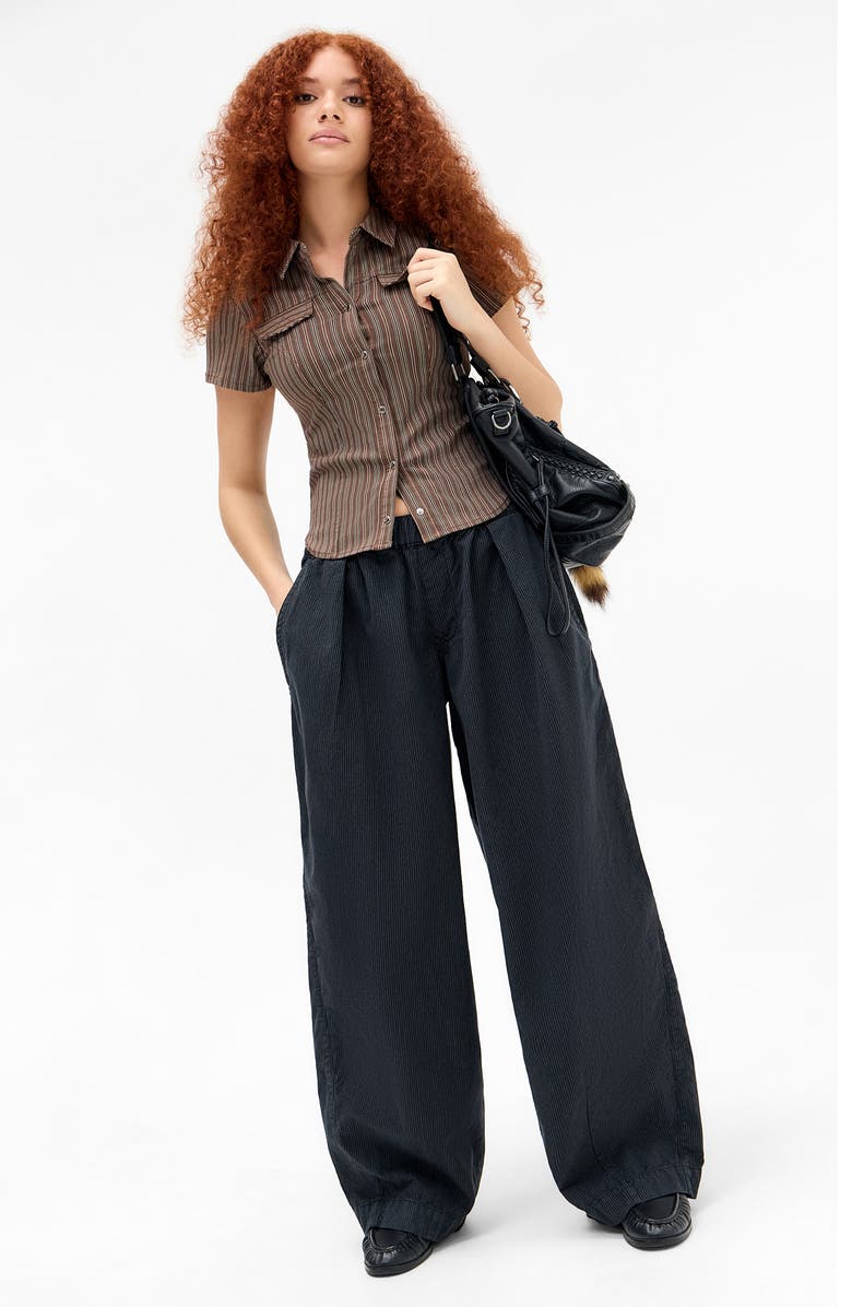 BDG Urban Outfitters Bengaline Polly Stripe Snap-Up Shirt, Alternate, color,