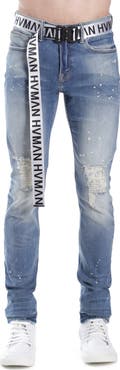 HVMAN Distressed Skinny Jeans